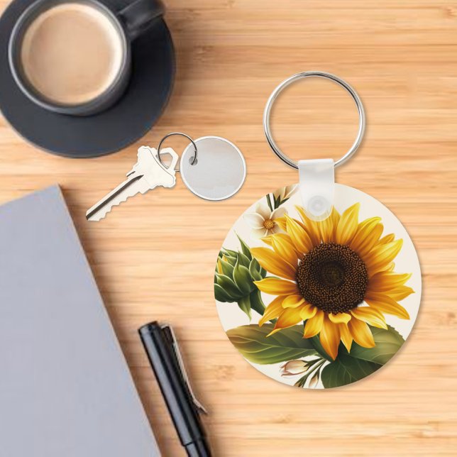 Porte-clés Tournesol jaune gras (Créateur téléchargé)