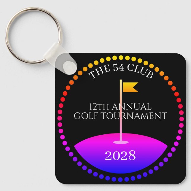 Porte-clés Tournoi Golf Équipement Moderne (Recto)