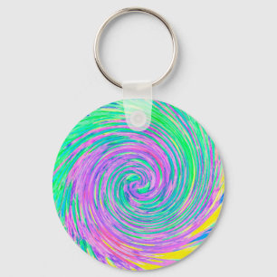 Porte-clés Tourquoise bleu et violet Abstrait spirale
