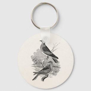Porte-clés Tourterelle vintage Doves Oiseau Dove Personnalisé