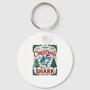 Porte-clés Tous veulent des arbres de pin requin de Noël