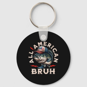 Porte-clés Tout Américain Bruh Patriotique B Poisson 4 Juille