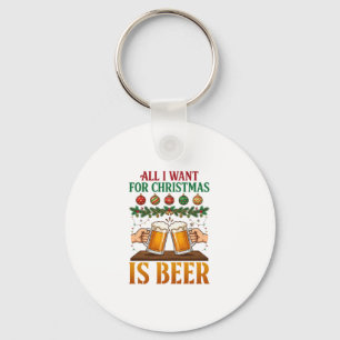 Porte-clés Tout ce que Noël veut, c'est des mugs pour trinque
