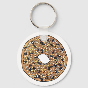 Porte-clés Tout Pavot Sésame Graine Bagel Petit déjeuner