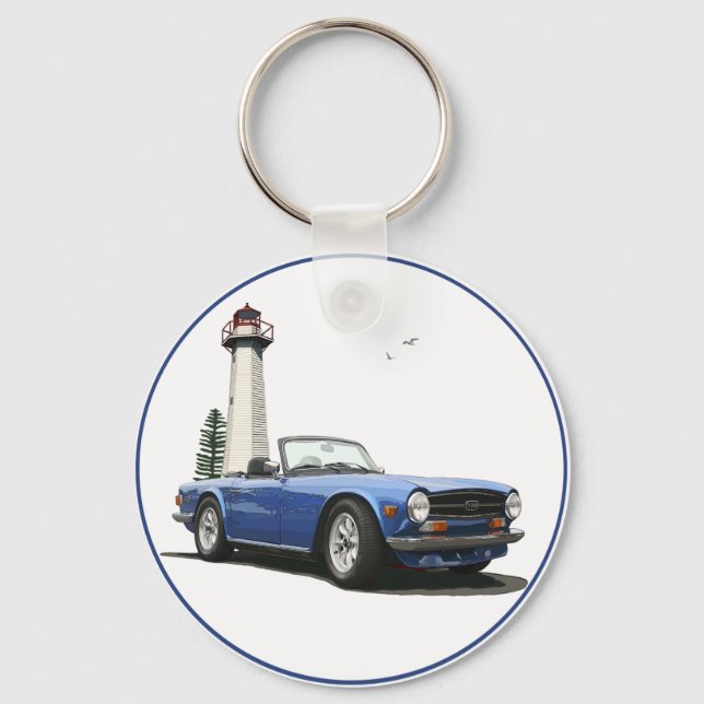Porte-clés TR6 bleu (Recto)