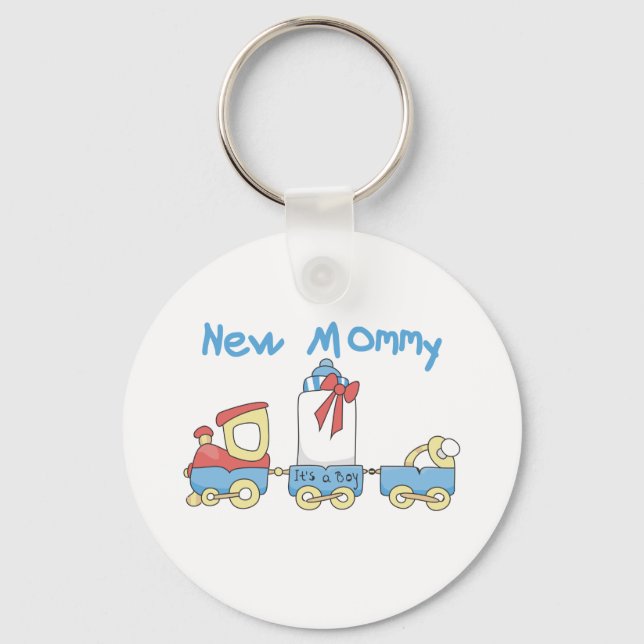 Porte-clés Train New Mommy of Boy tshirts et cadeaux (Recto)