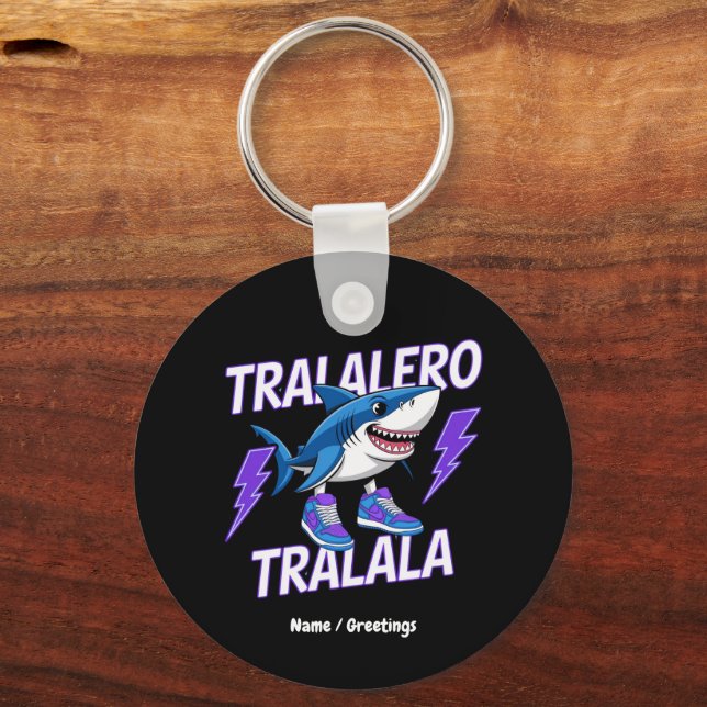 Porte-clés Tralalero Tralala Bootleg Funny Shark meme Graphis (Recto)