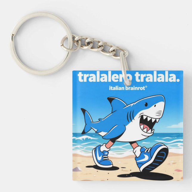 Porte-clés tralalero tralala "italian brainrot"  (Devant)