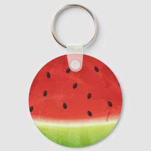 Porte-clés Tranche de pastèque géante à l'aquarelle mignonne 