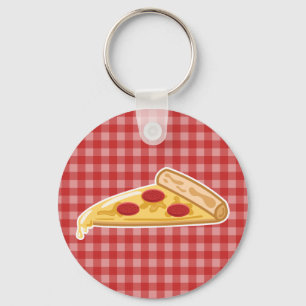 Porte-clés Tranche de pizza dessin animé