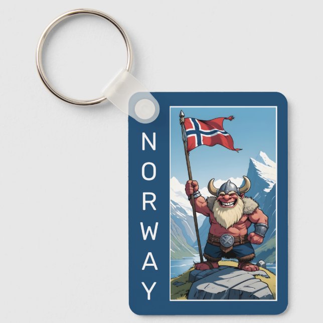 Porte-clés Tranche norvégienne de texte personnalisé (Recto)