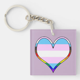 Porte-clés Trans Pride Heart Keychain