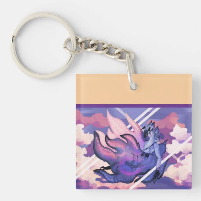 Porte-clés transparent light dragon (Devant)