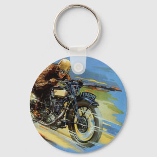 Porte-clés Transport de voyage vintage, moto de course