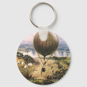 Porte-clés Transport vintage, ballons dirigeables à air chaud