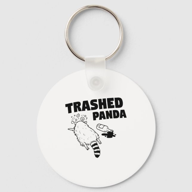 Porte-clés Trashed Panda, Funny Drunk Raccoon, Funny Trash Pa (Recto)