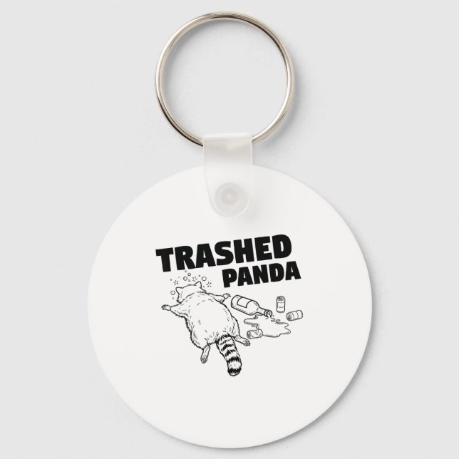 Porte-clés Trashed Panda Funny Drunk Racoon  (Recto)