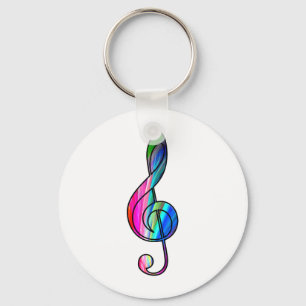 Porte-clés Treble clef note in color_