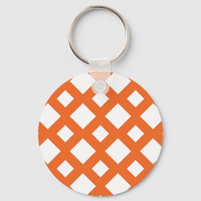 Porte-clés treillis orange en blanc (Recto)