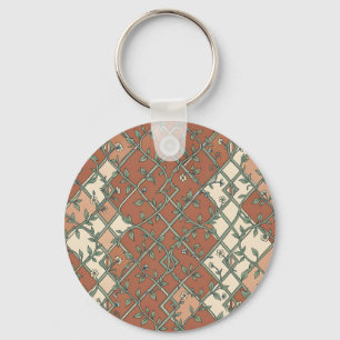 Porte-clés Trellis Vintage à Motif Floral de Vigne en Terraco