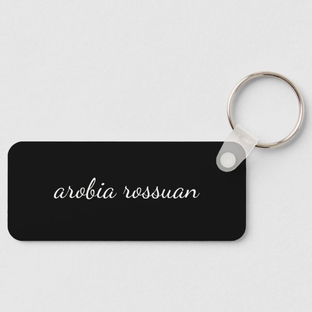 Porte-clés Trendy Monogram | Black Script Personalized Design (Recto)