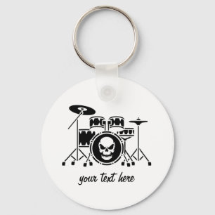 Porte-clés Trendy Personnalisé crâne Drum Set Musique Drummer