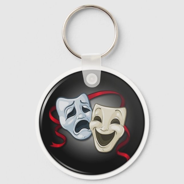 Porte-clés Très amusant Masque Théâtre, Comédie & Tragédie, P (Recto)