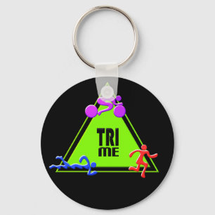 Porte-clés TRI Triathlon Swim Bike Run TRIANGLE TRI ME Design