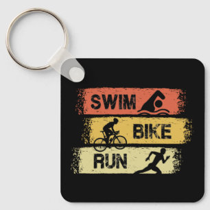 Porte-clés Triathlon - Course à vélo de natation