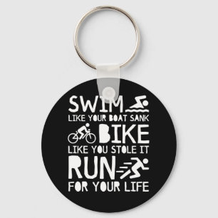 Porte-clés Triathlon Swim Bike Run for You Life
