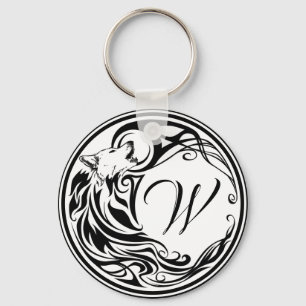Porte-clés Tribal Wolf Monogram