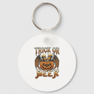 Porte-clés Trick Or Beer Halloween Citrouille Squelette Ailes