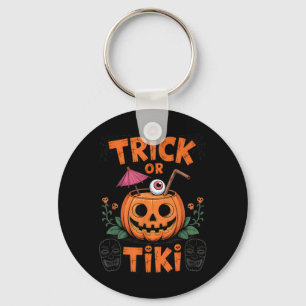 Porte-clés Trick or Tiki Fête d'Halloween drôle Cocktail