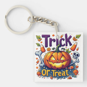 Porte-clés Trick Or Treat Citrouille Bonbons Crâne Halloween 