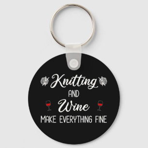 Porte-clés Tricot et vin Rendre tout fin