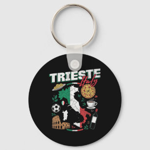 Porte-clés Trieste Italie Italia Drapeau Italien Carte Souven