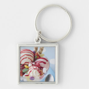 Porte-clés Trio de crème glacée et de parfait doux
