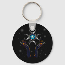 Triple Goddess Symbol Key Chain