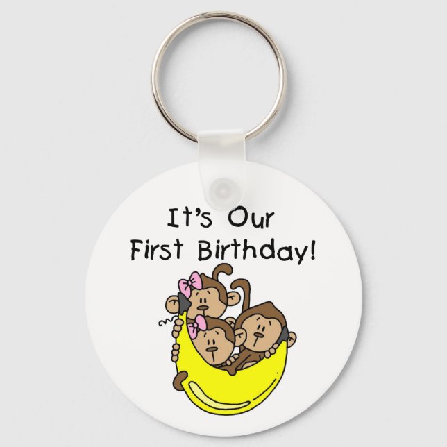 Porte-clés Triplets 1er - Deux filles Un garçon Tshirts et ca (Recto)