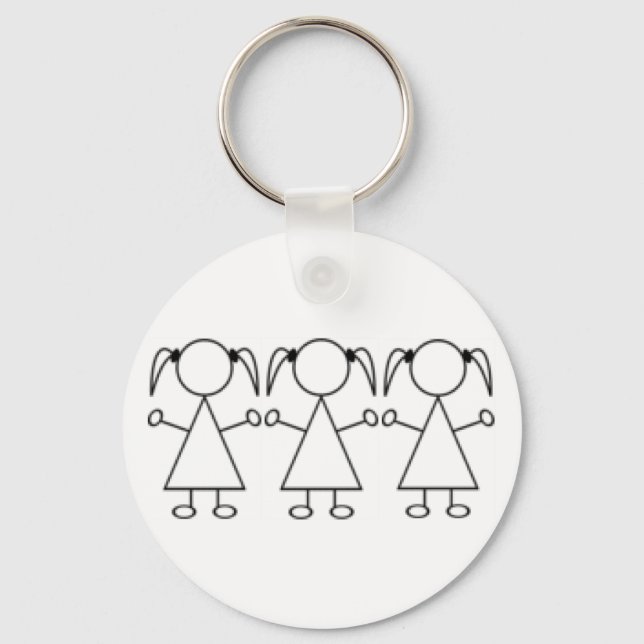 Porte-clés Triplets Porte - clé - Filles (Recto)