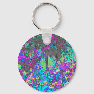 Porte-clés Trippy Lime Green et Purple Garden Sunrise