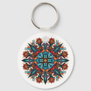 Porte-clés Trippy Psychedelic Super champignon Mandala Eyes