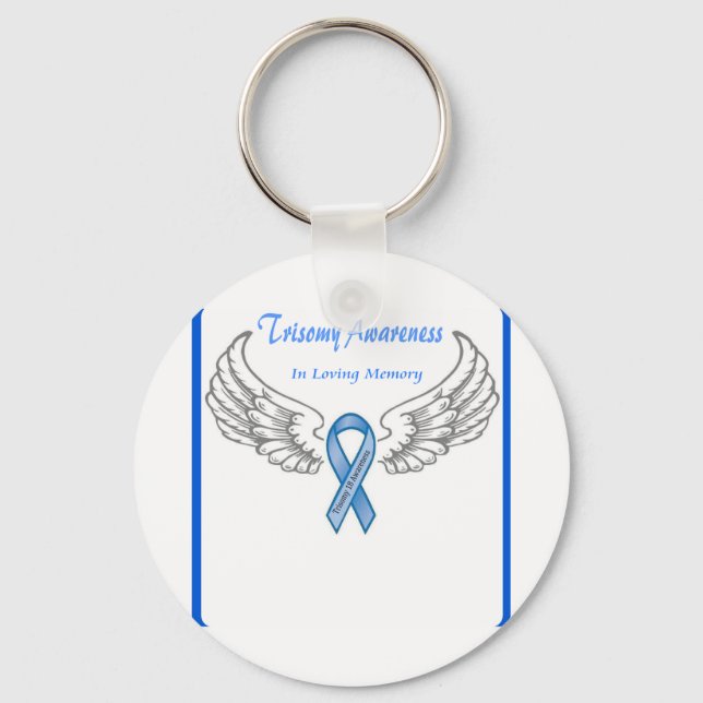 Porte-clés Trisomy 18 Personnalisable En Mémoire Amoureuse (Recto)