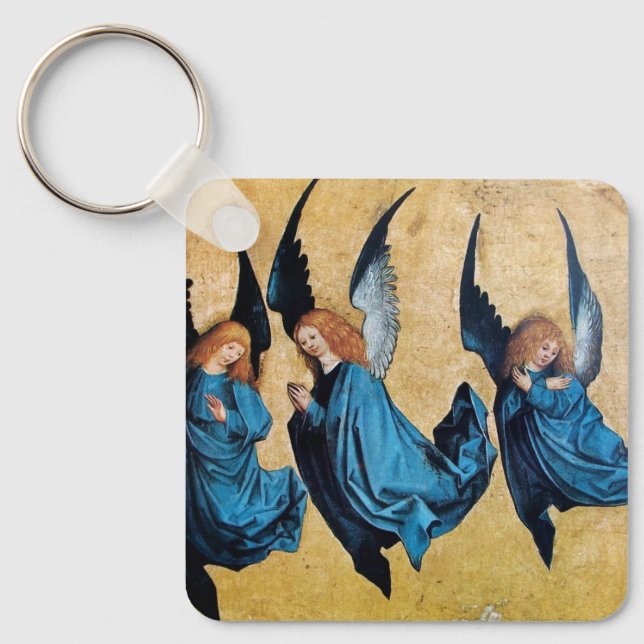 PORTE-CLÉS TROIS ANGES EN BLEU (Recto)