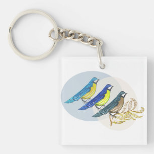 Porte-clés Trois oiseaux