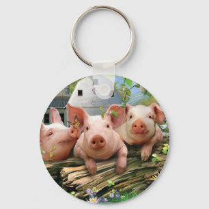 Porte-clés Trois petits cochons