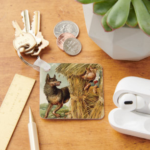 Porte-clés Trois Petits Cochons Grand Méchant Loup, Conte de 