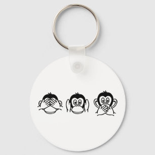 Porte-clés Trois singes