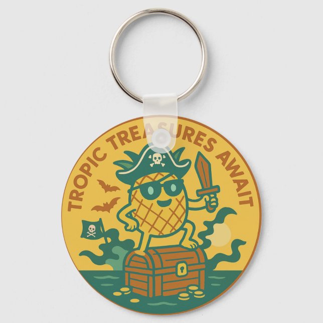 Porte-clés Tropic Treasures Await Pineapple (Recto)