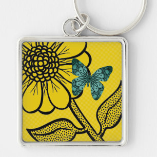 Porte-clés tropical de papillon de marguerite